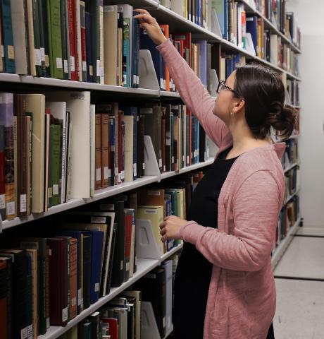 An image inside the stacks of the AAPG Library.