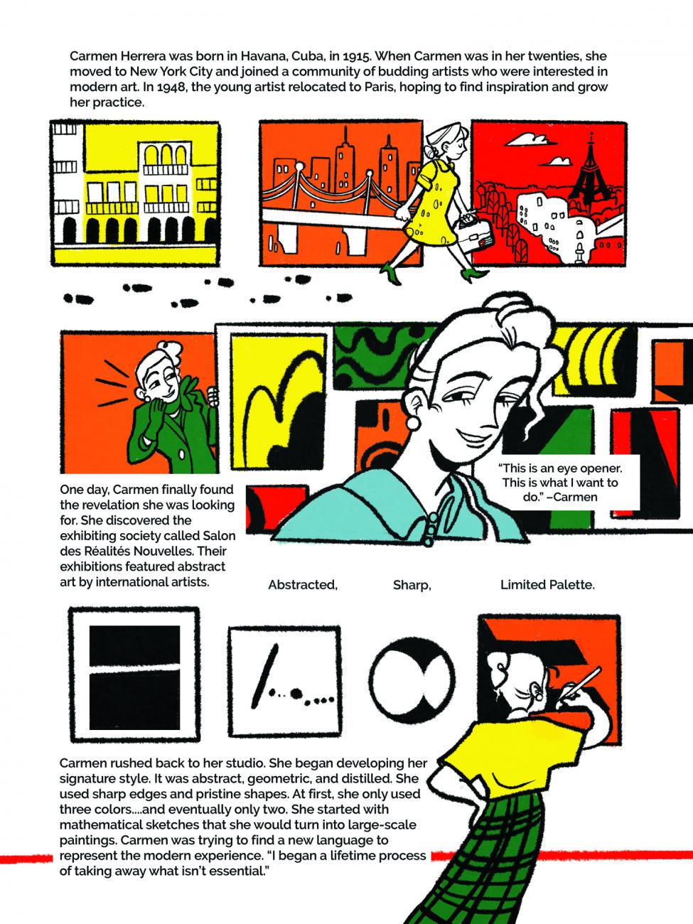 In Awe of the Straight Line: A Comic About Carmen Herrera, page one