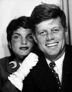 Photobooth portrait of JFK and Jacqueline Kennedy