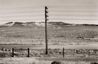 A photograph of a Nevada landscape by automobile.
