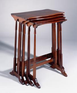 Mahogany Traditional style Quartette tables.