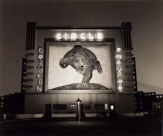 A photograph of a drive-in theater in Texas.