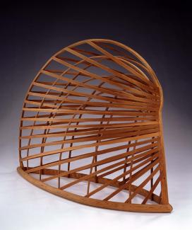 Puryear's Bower, a structure made from sitka spruce and pine. 