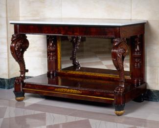 Anthony Gabriel Quervelle's mahogany and marble pier table.