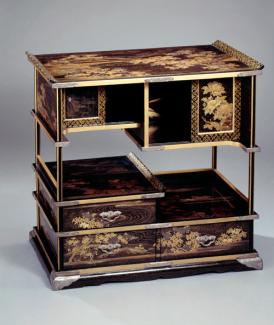 An image of a lacquered and gilded wood cabinet.
