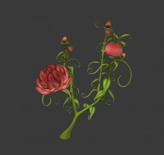 A digital reproduction of a red rose.