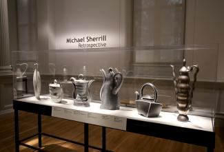 A photograph of Micheal Sherrill's artwork inside the Renwick Gallery.