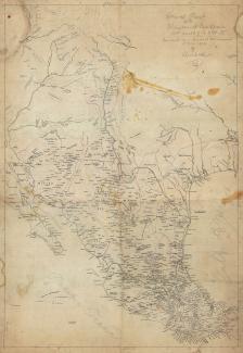 Exhibition - Humboldt, Copy after Alexander von Humboldt, General Chart of the Kingdom of New Spain between Parallels of 16 & 38° N., from Materials in Mexico at the Commencement of year of 1804, 1804, pencil and ink on tracing paper, 37 3/4 x 26 in., Lib