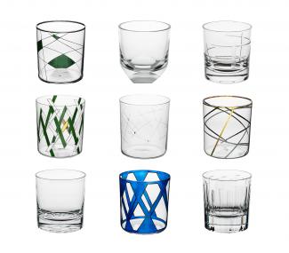 9 glass drinking cups
