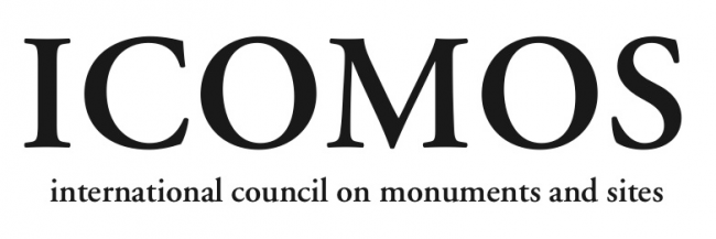 The ICOMOS logo in black