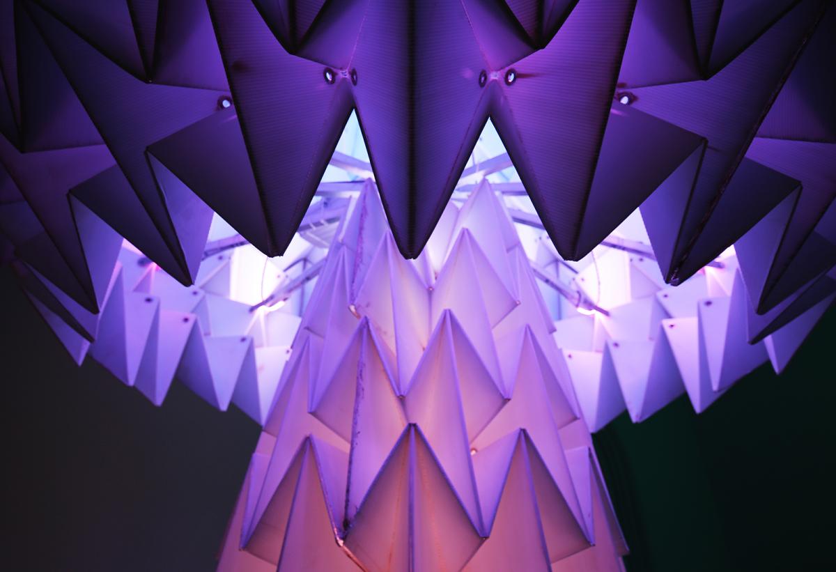 This is a detail shot of one of the Shrumen Lumen mushrooms from Foldhaus.