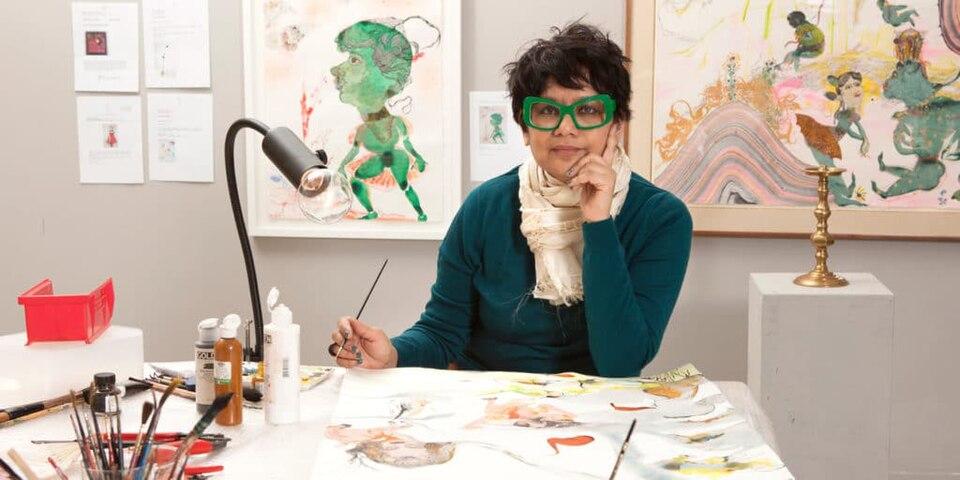  Photograph of Banerjee in her studio.