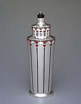 This is an image of a silver cocktail shaker