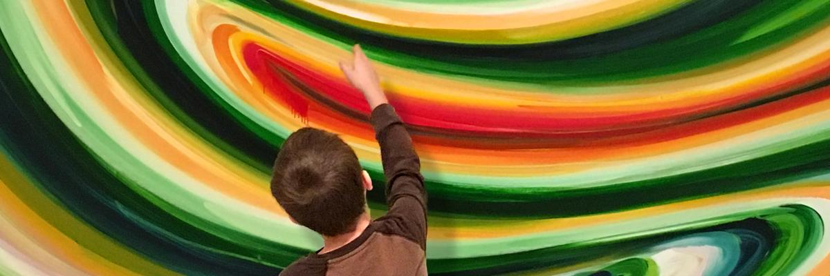 Student discusses artwork in SAAM galleries