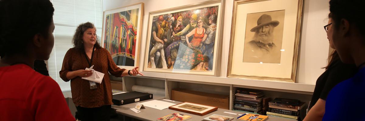 Interns visit the museum's print study room