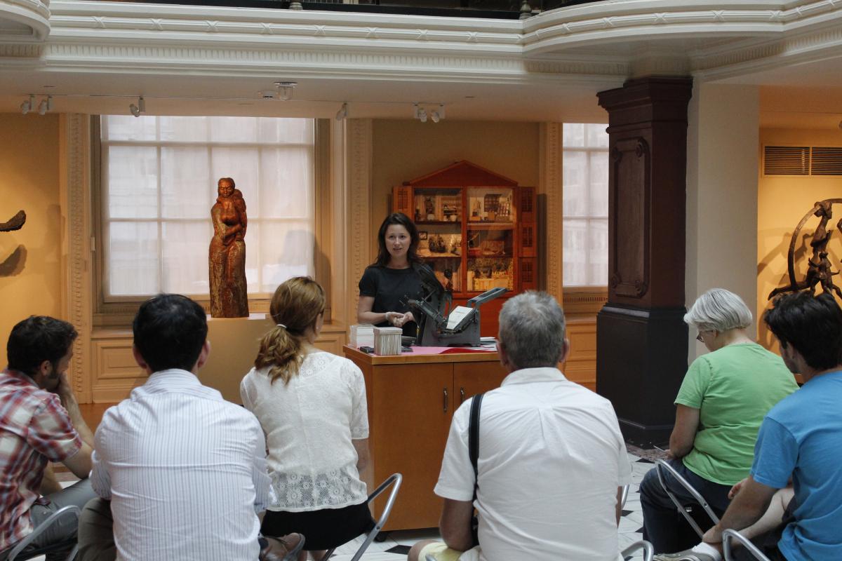 Leading a workshop in the Luce Center