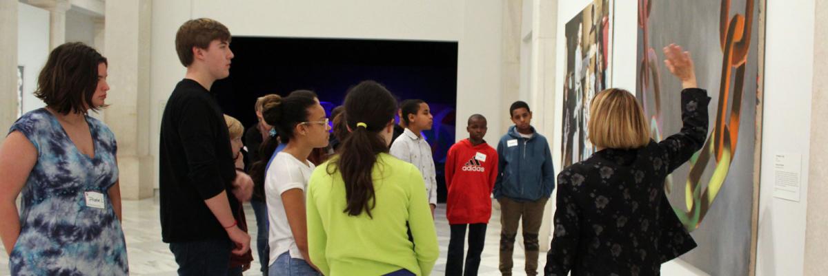 Docent leading a tour group