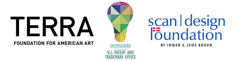 Three different logos: Terra Foundation, Patent Office, and scan/design Foundation
