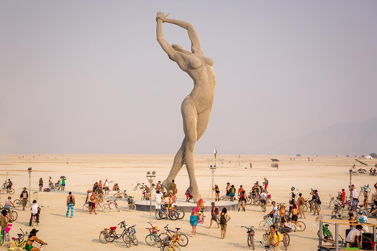 A photograph of Truth is Beauty out on the playa at Burning Man. 
