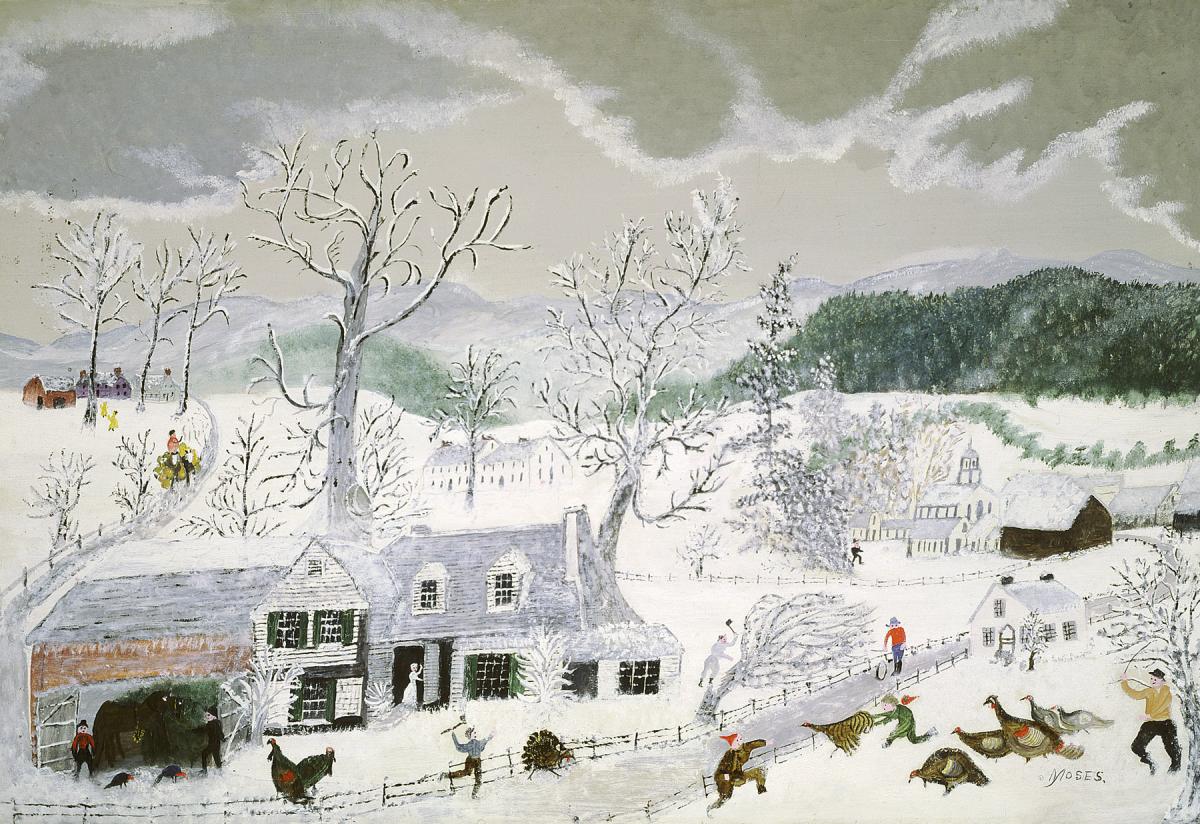 Turkeys by Grandma Moses