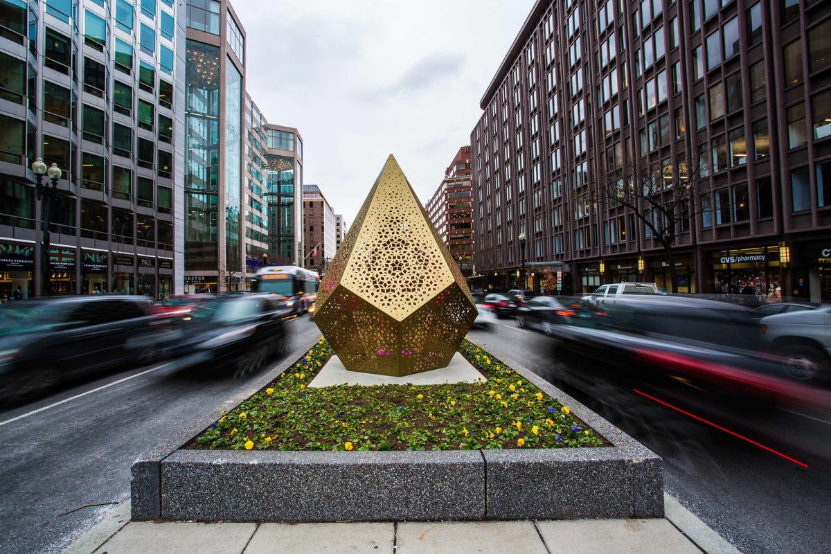 An image of HYBYCOZO's piece in the golden triangle district of D.C. 