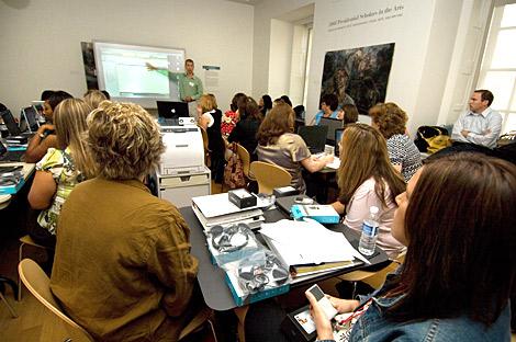 Teachers learn how to podcast