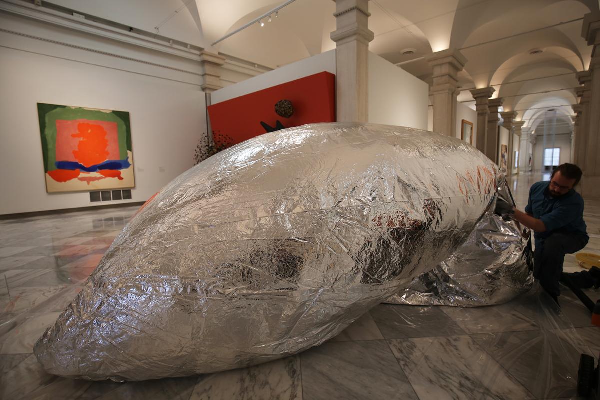 Installation view of Trevor Paglen's satellite at the Smithsonian American Art Museum.
