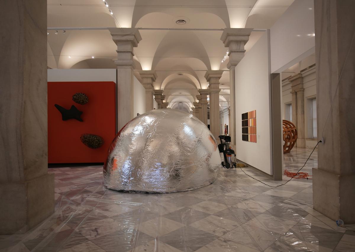 Installation view of Trevor Paglen's satellite at the Smithsonian American Art Museum.