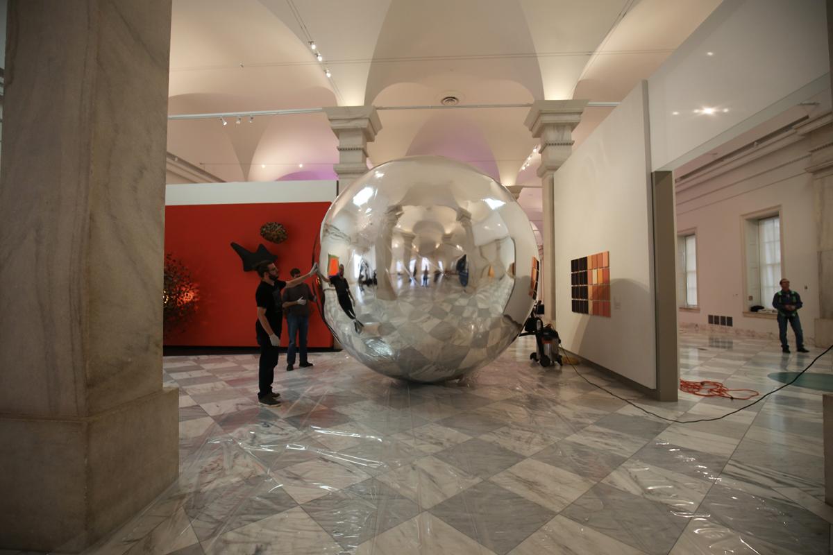 Installation view of Trevor Paglen's satellite at the Smithsonian American Art Museum.