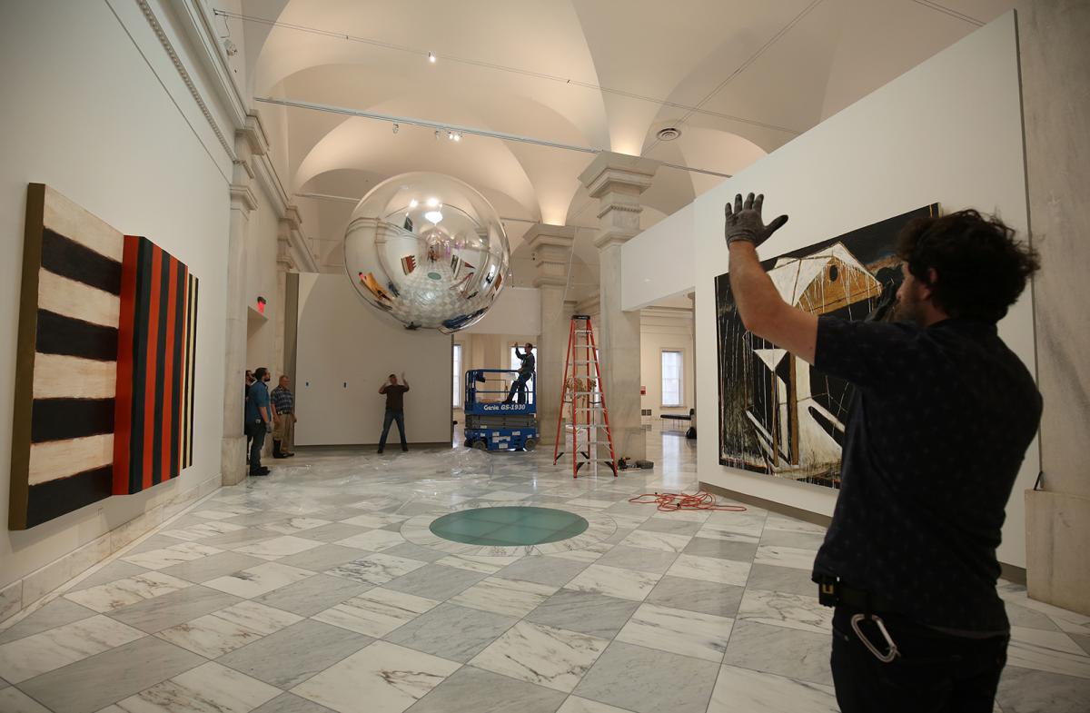 Installation view of Trevor Paglen's satellite at the Smithsonian American Art Museum.