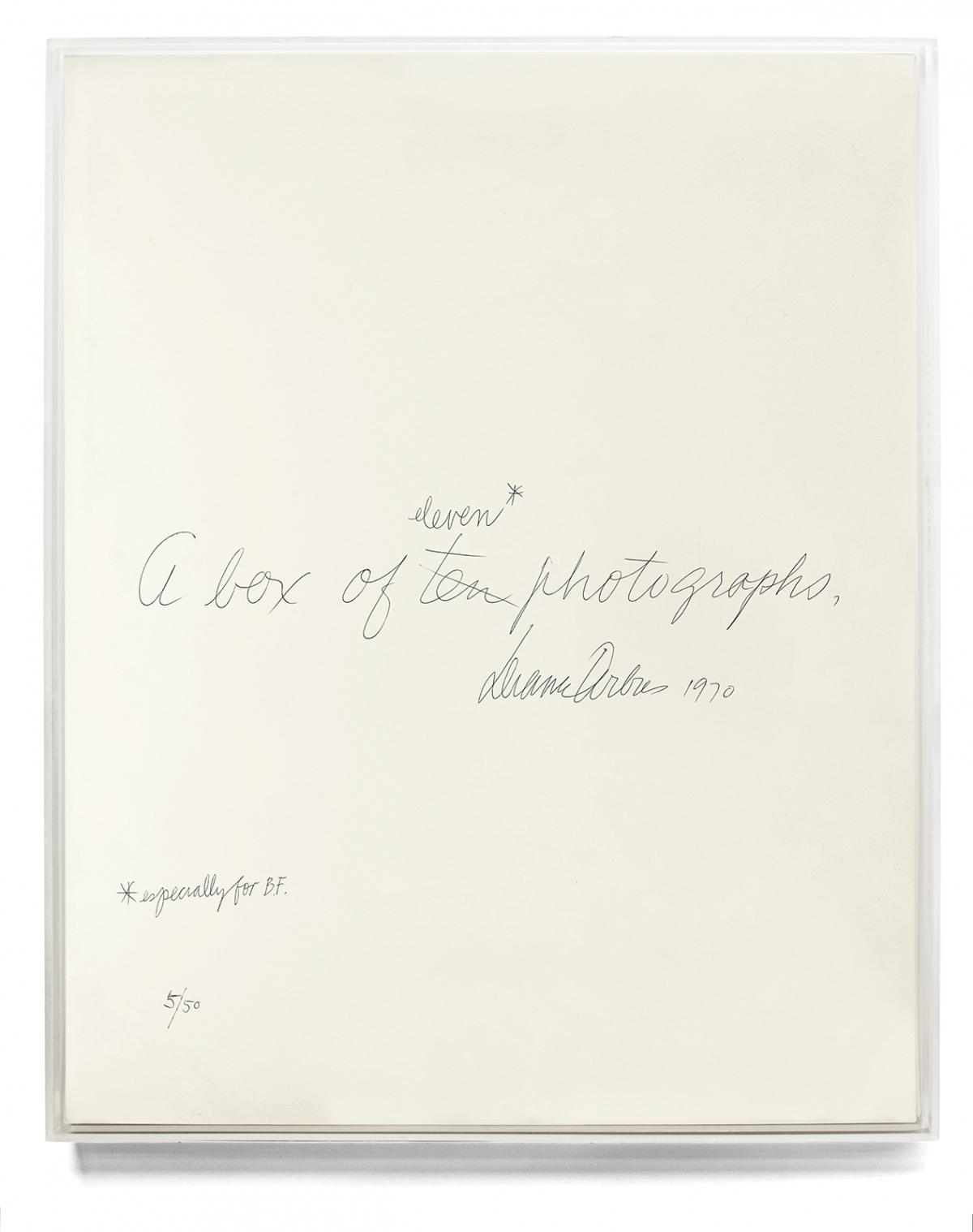 Books - Arbus An image of Diane Arbus' book over in white with writing on it.