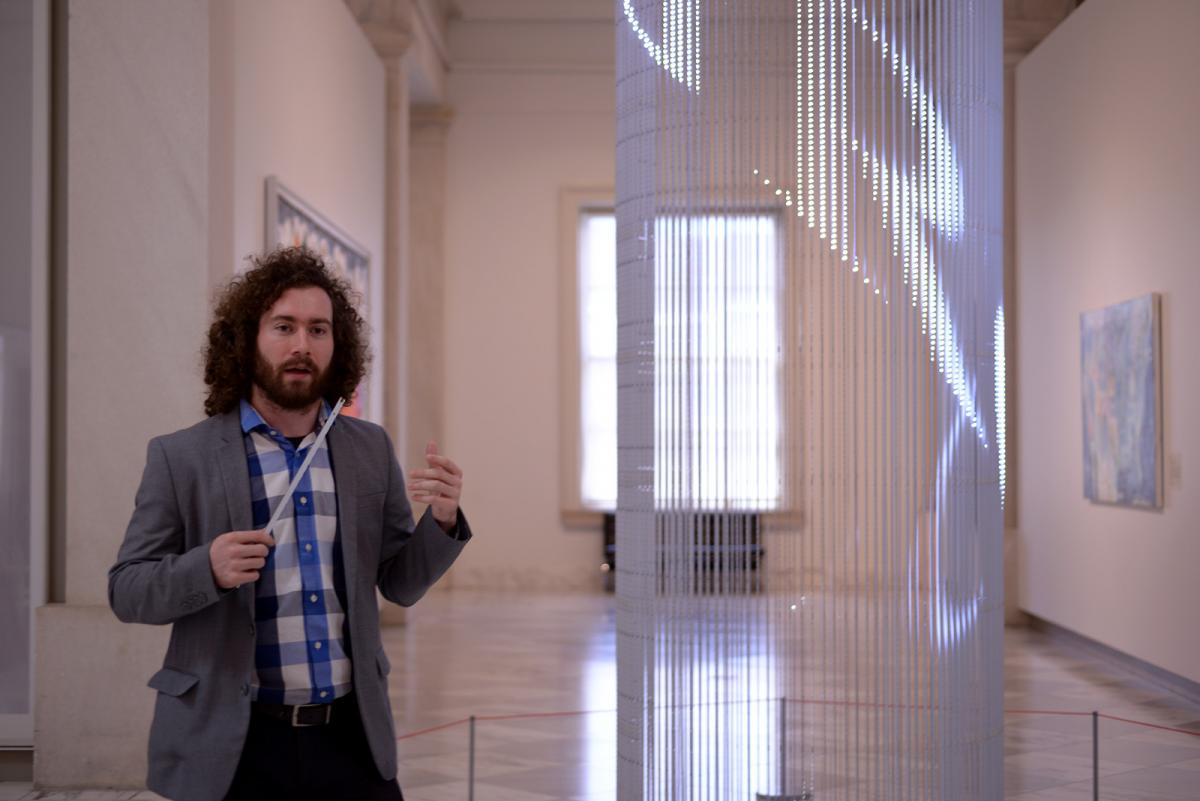 A picture with the Smithsonian American Art Museum's Conservator of Media Arts.