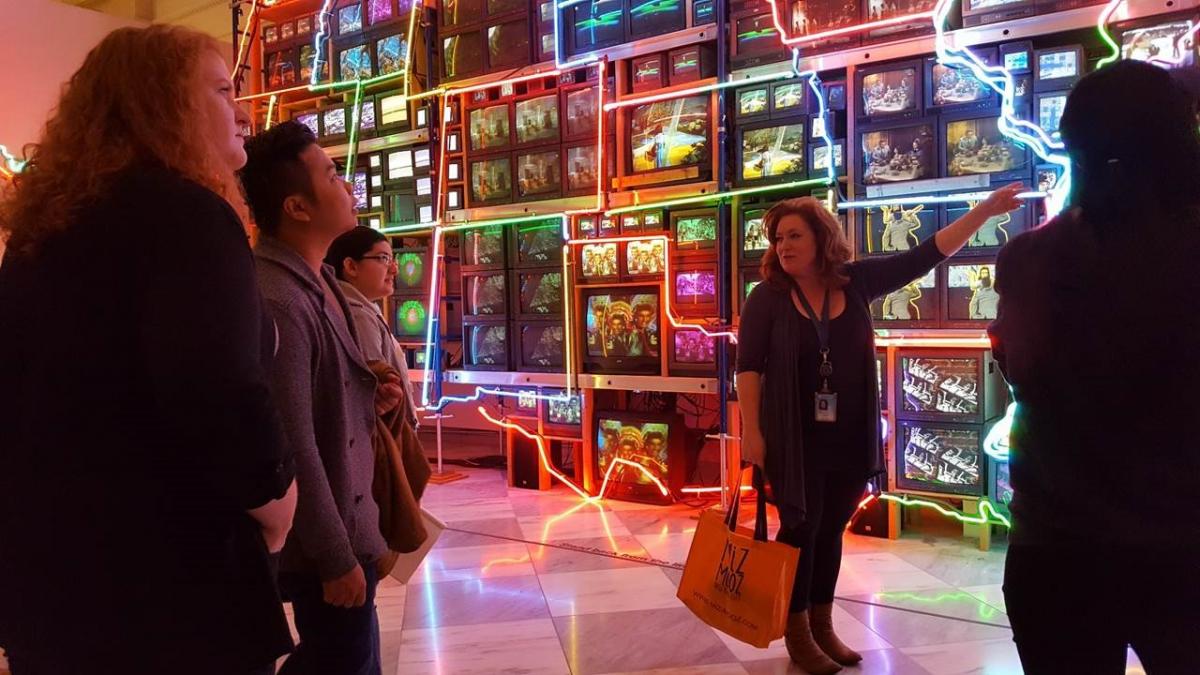Electronic Superhighway by Nam June Paik with Amber Kerr
