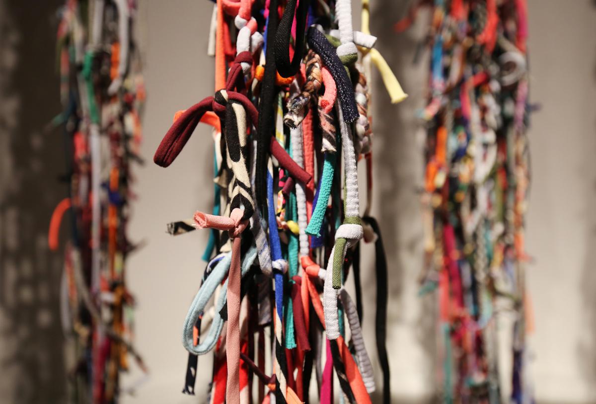 A detail photograph of string tied together.