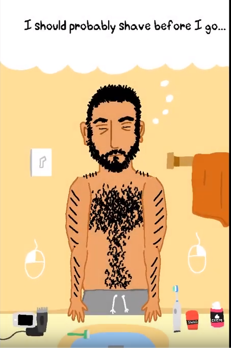 An image from the video game Pre-Shave, featured in this year's SAAM Arcade.