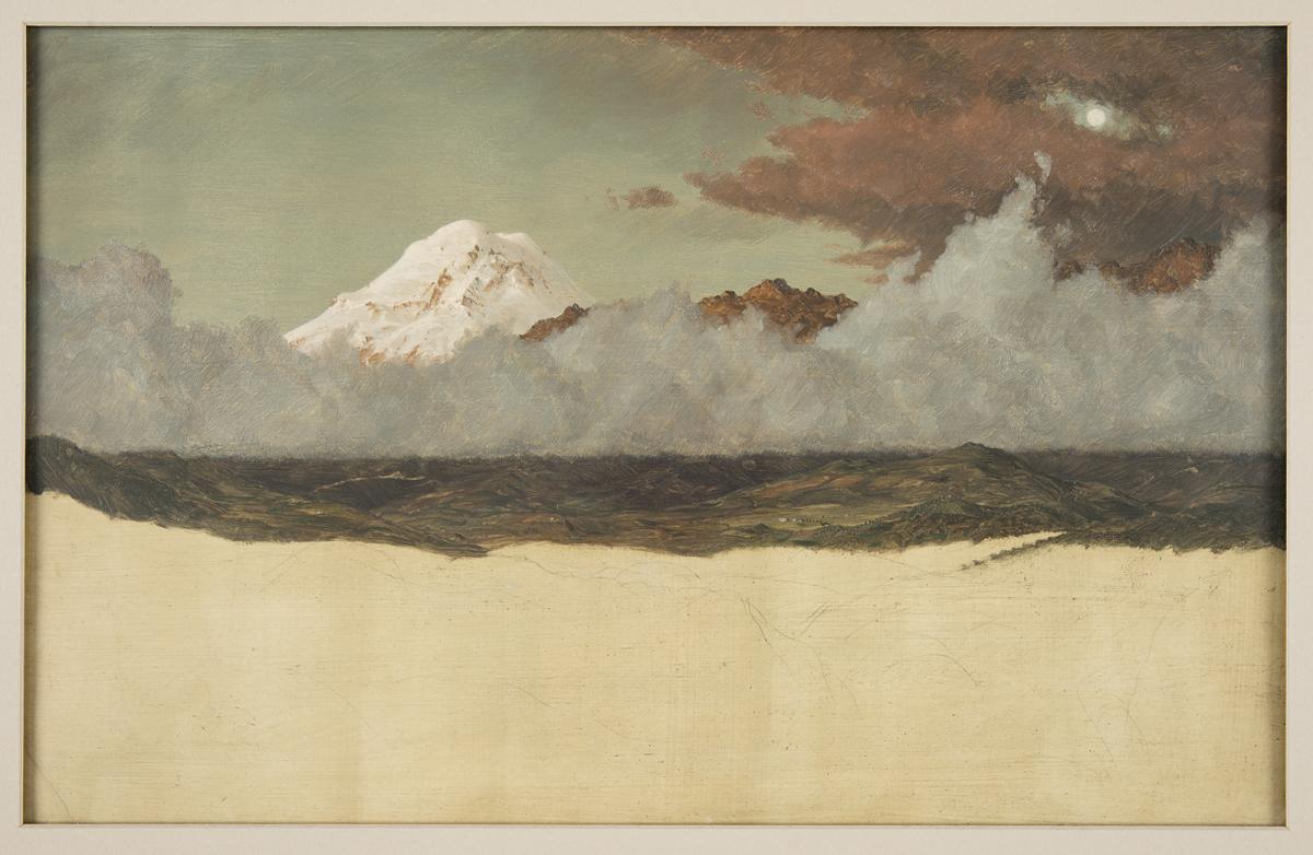 A painting of a mountain