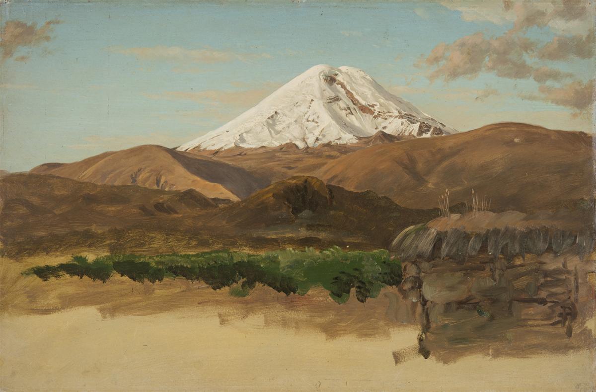 A painting of a mountain