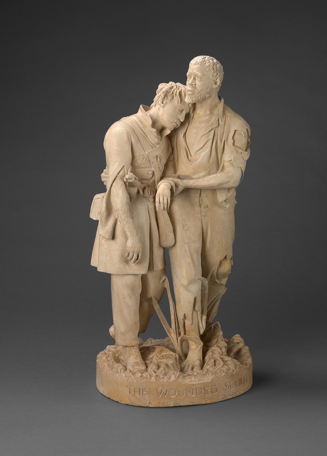 A sculpture of two men