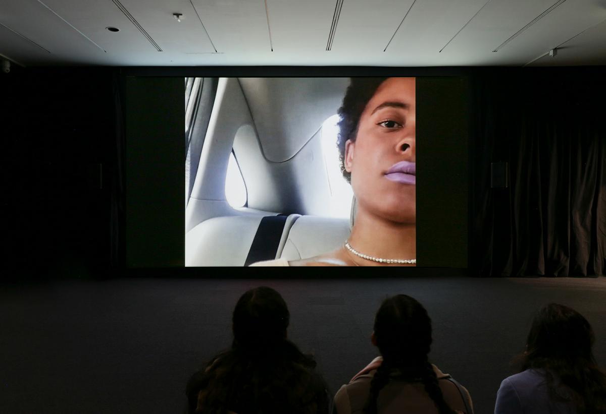 A still photo of a video screen. 