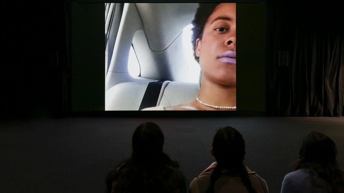 A still photo of a video screen. 