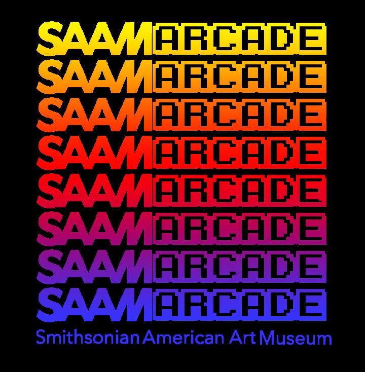 SAAM Arcade logo in rainbow colors