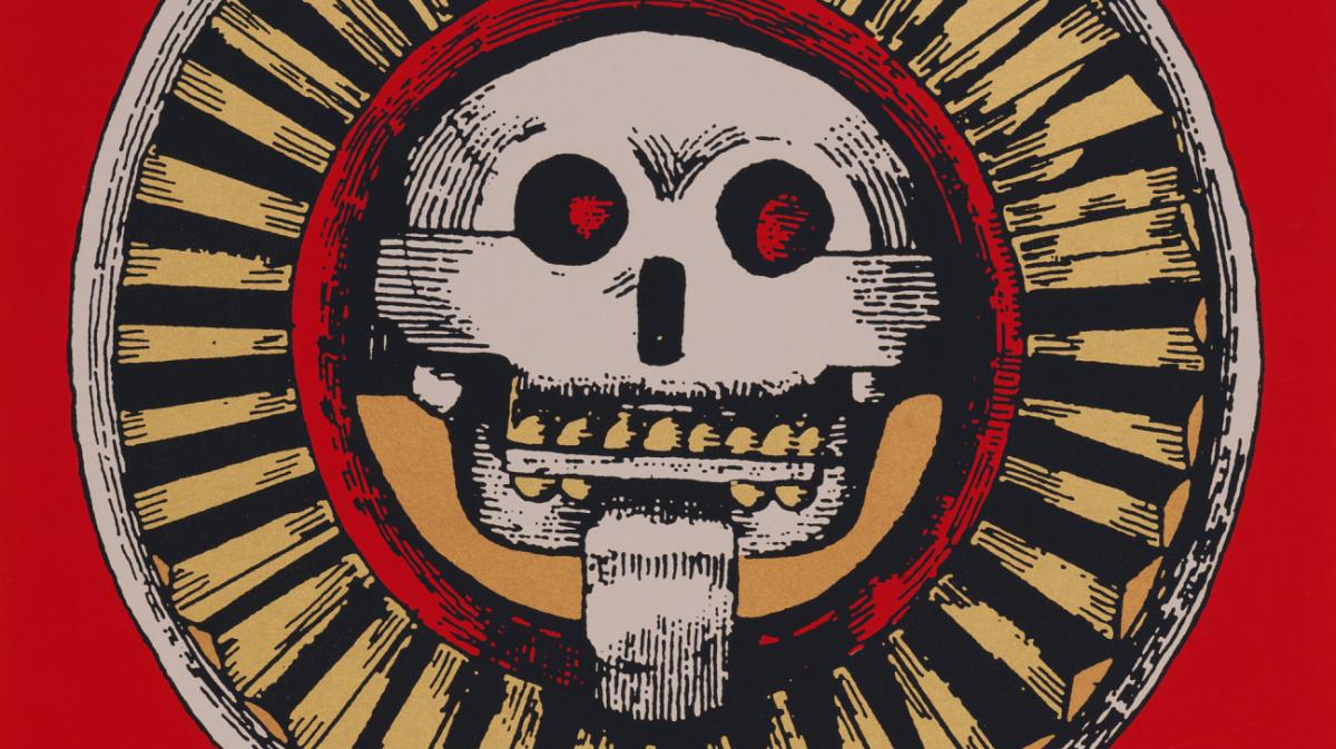 A painting of a skull. 
