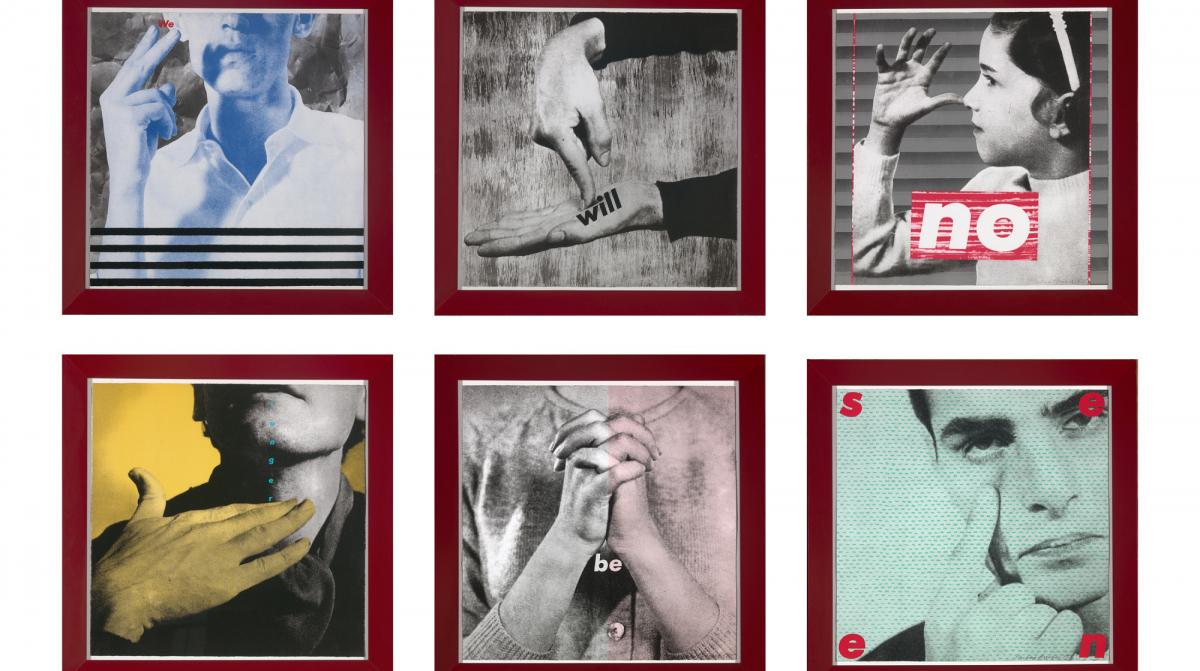 An image of an artwork with different vignettes of photographs.