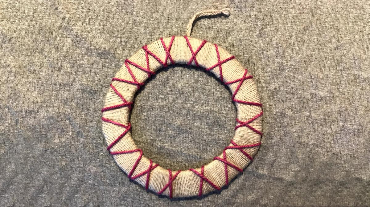 A photograph of a handmade wreath.