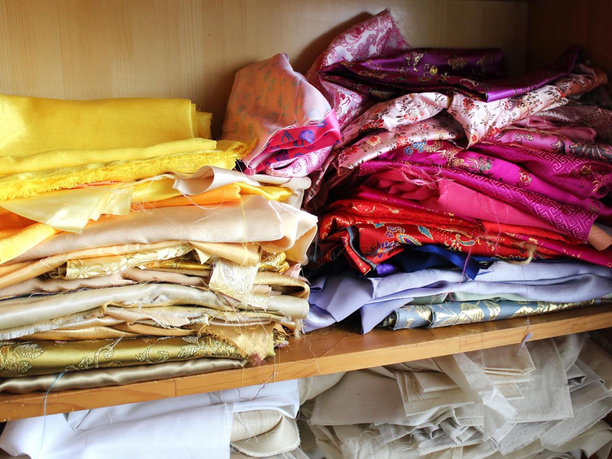 A photograph of material on a shelf