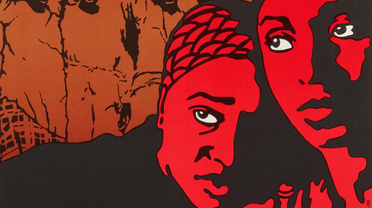 A screenprint of two women.