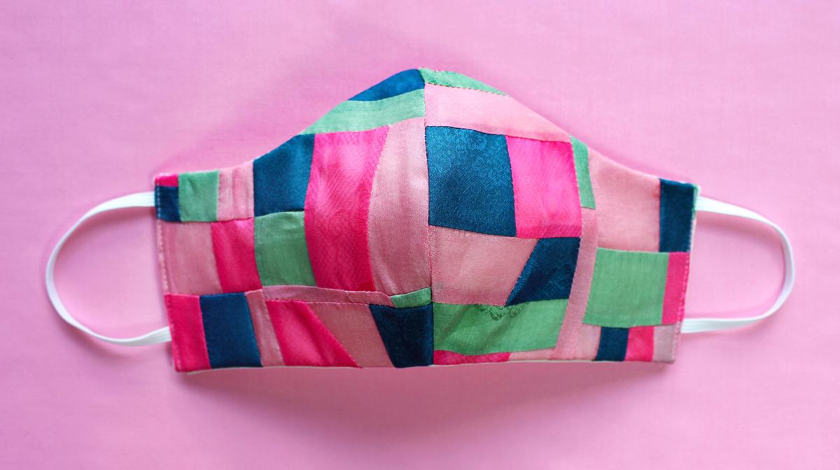 Blog - Making the Most, Mary Savig, Homepage Feature A photograph of a very colorful face mask