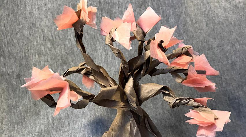 Paper cherry blossom tree