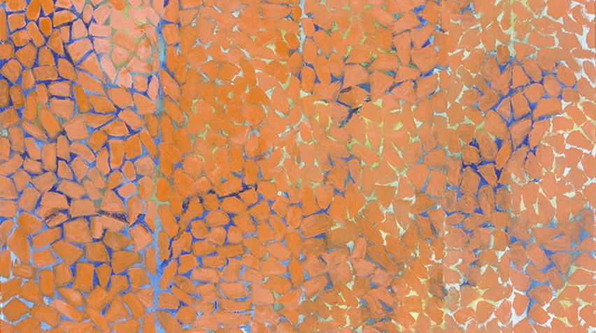 Abstract painting of brown and blue