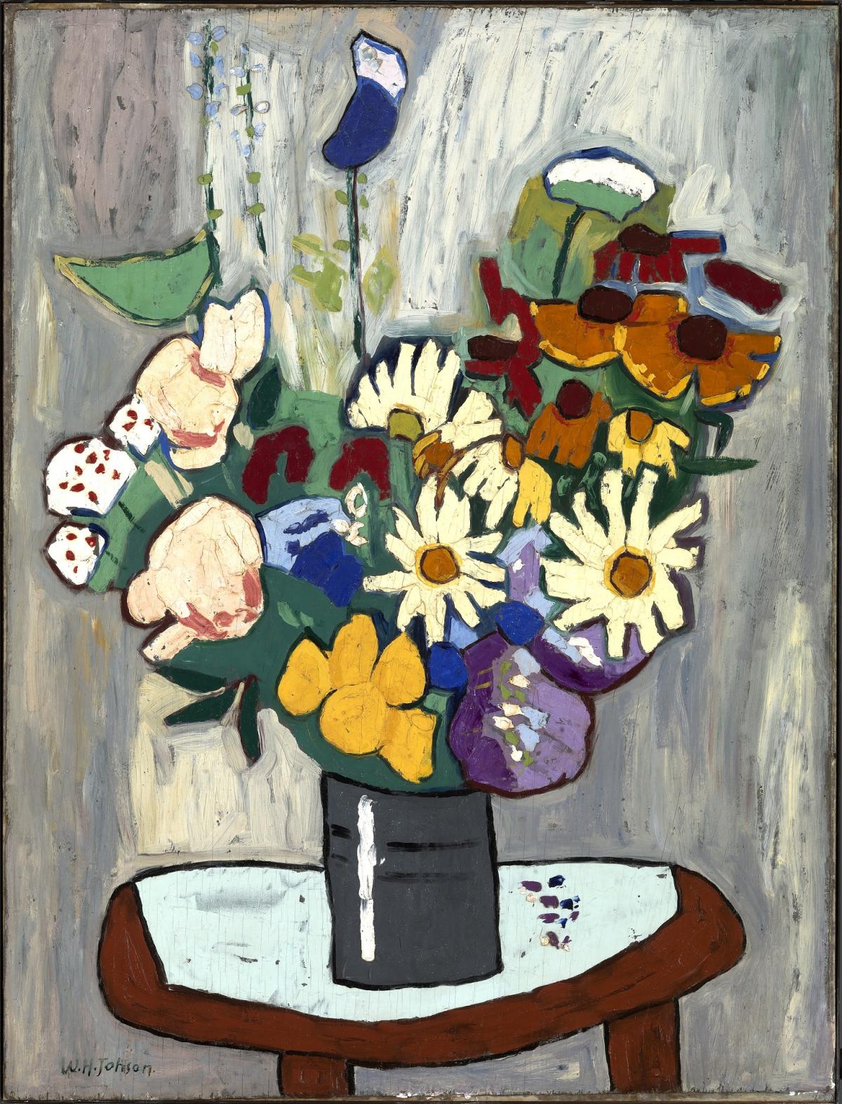 a painting of a bouquet of flowers